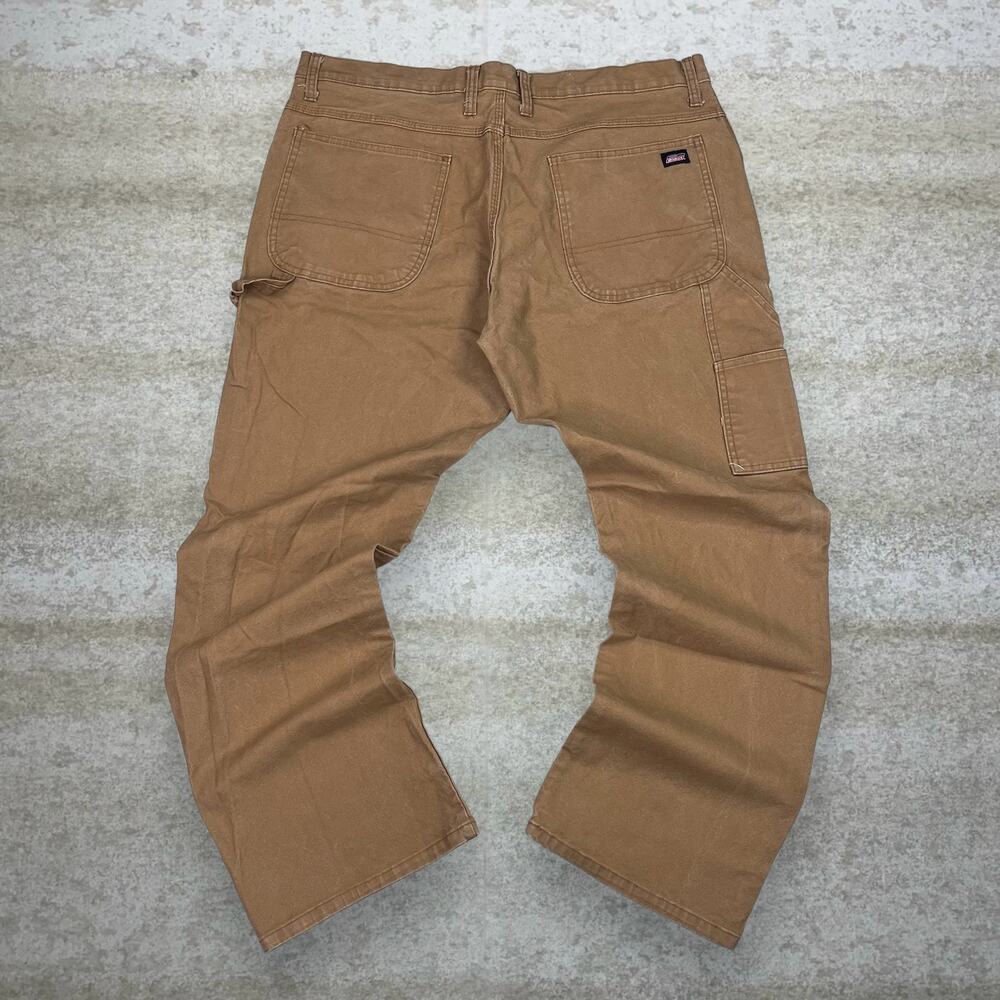 Vintage 90s Dickies Carpenter Pants 38x30 Baggy Camel Tan Canvas Dungarees